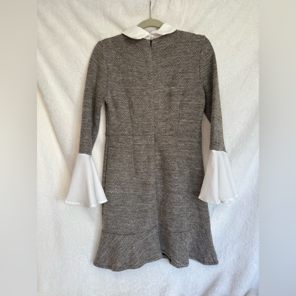 Black and White Tweed Long Sleeve Dress - Picture 5 of 5